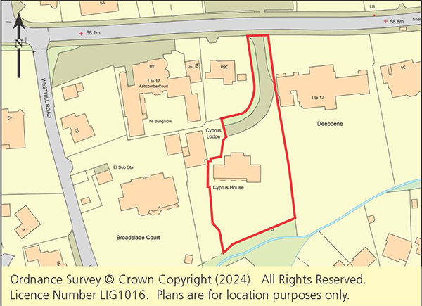 Lot: 101 - IMPRESSIVE SIX-BEDROOM DETACHED HOUSE FOR IMPROVEMENT OR DEVELOPMENT - Plan showing location